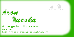 aron mucska business card